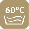 Symbol for washability at 60°C in a stylized washing container.