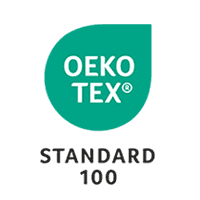 Logo des OEKO-TEX®-Standards auf grünem Hintergrund.